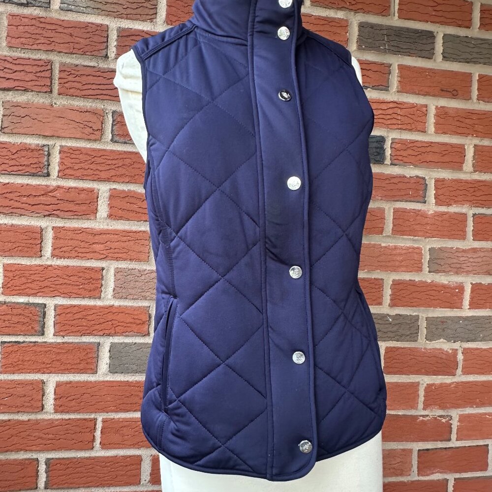 Lauren Ralph Lauren Diamond Quilted Navy Vest - S - Lightweight & Warm